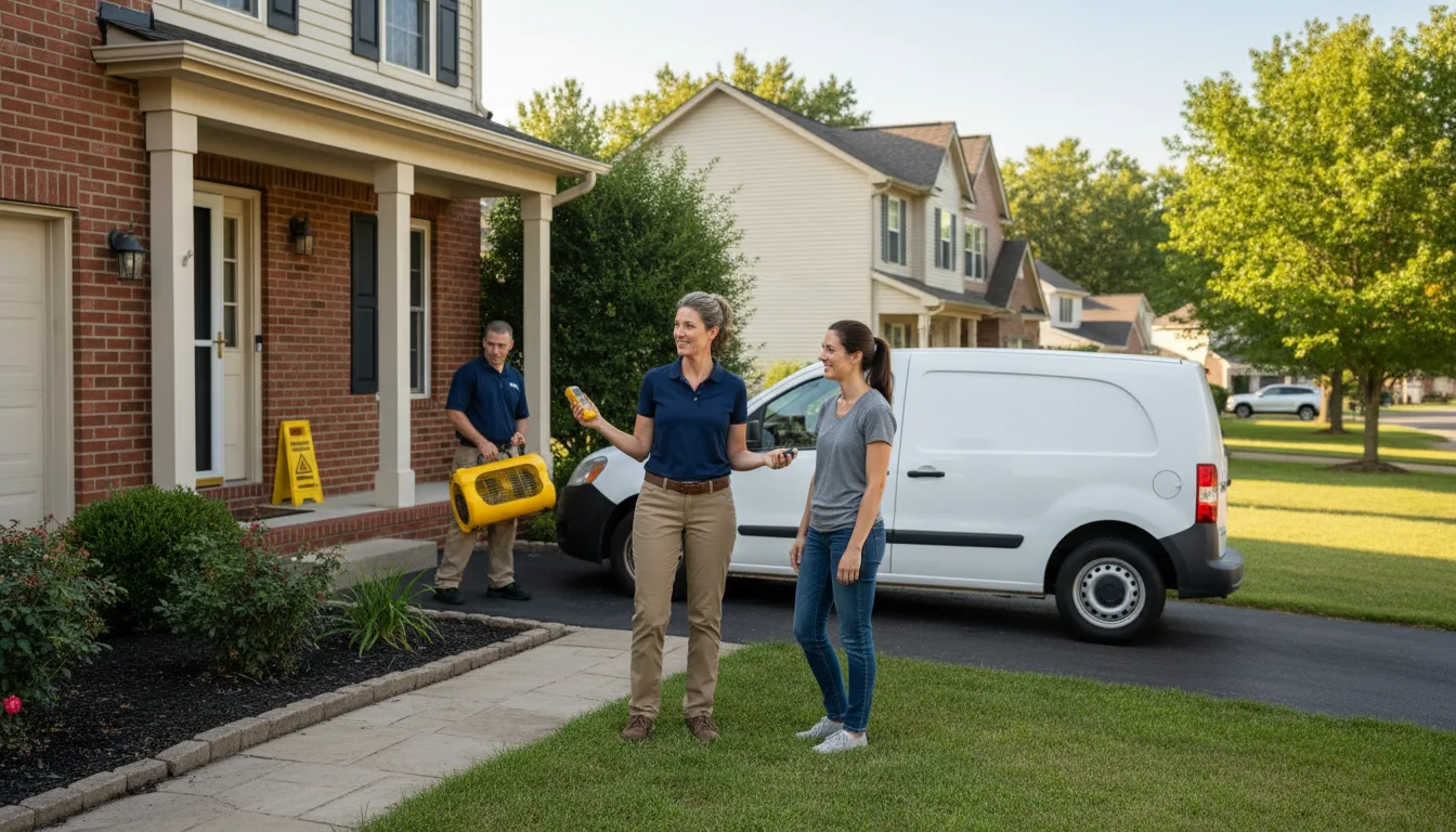 Residential water damage restoration in Deersville, OH